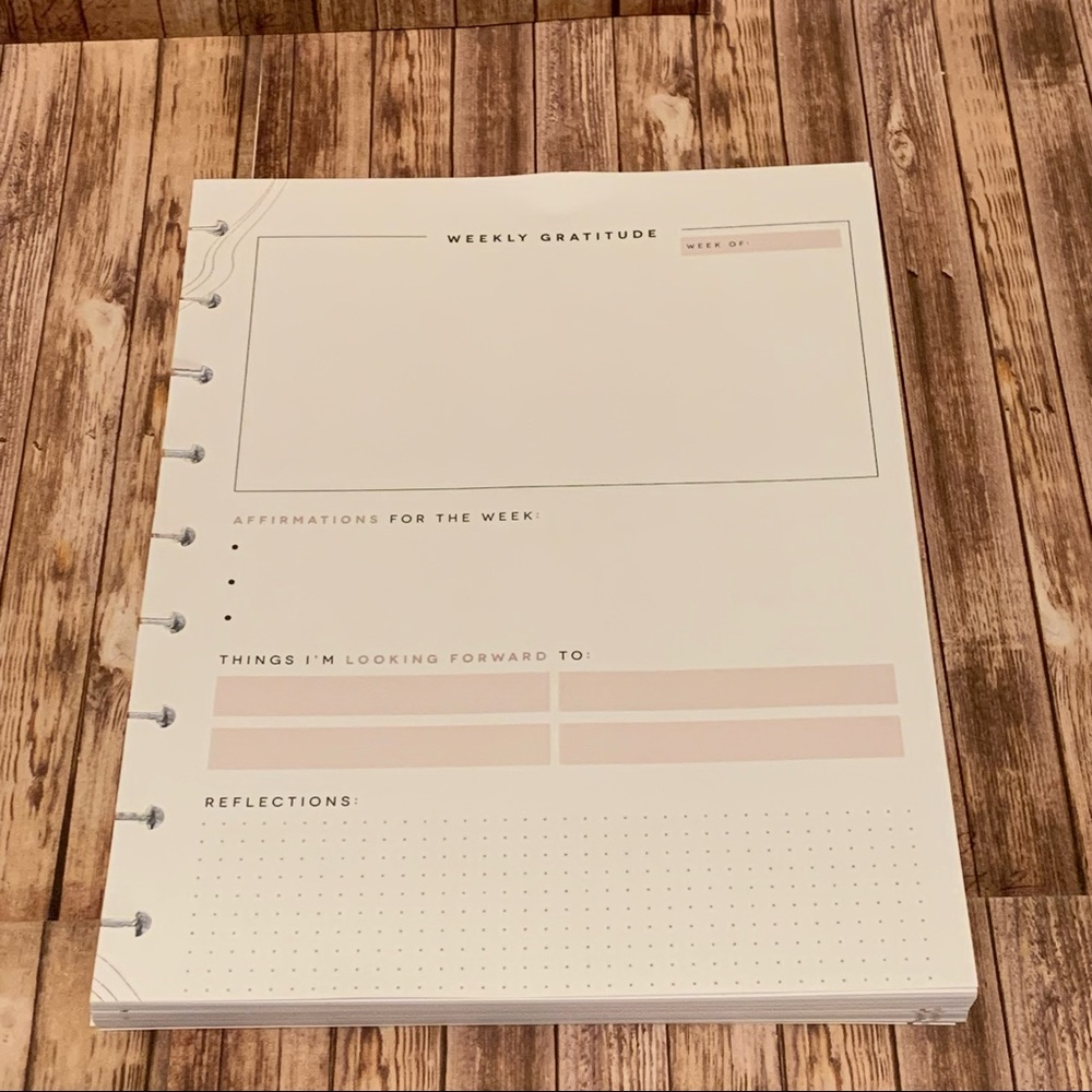 Happy planner Choose Gratitude Classic Guided Journal filler Paper